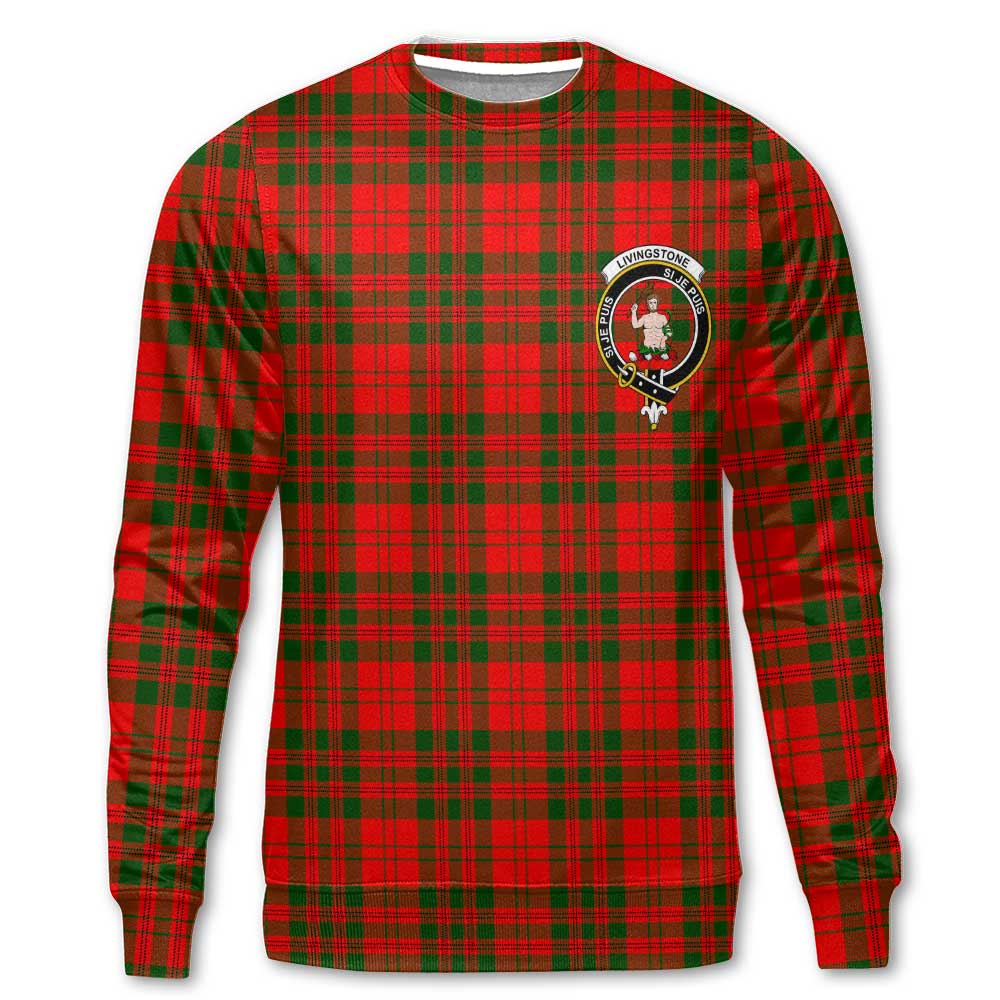 Clan Livingstone Tartan Men Sweatshirt Crest And Plaid Basic Style