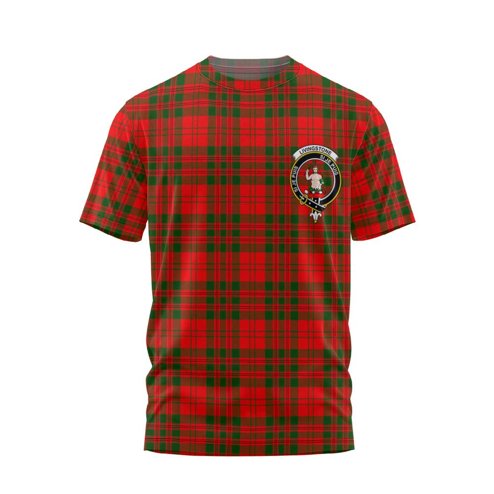 Clan Livingstone Tartan Men T Shirt Crest And Plaid Basic Style