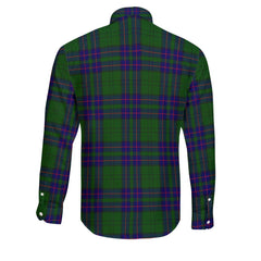 Clan Lockhart Tartan Long Sleeve Button Shirt Crest And Plaid Basic Style