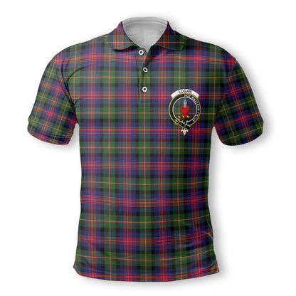 Clan Logan Tartan Golf Men Polo Shirt Crest And Plaid Basic Style