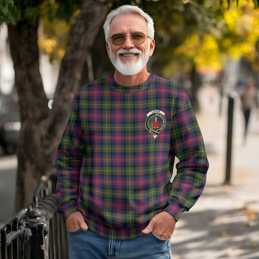 Clan Logan Tartan Men Sweatshirt Crest And Plaid Basic Style