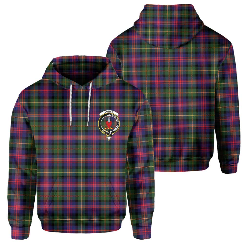 Clan Logan Tartan Women Hoodie Crest And Plaid Basic Style