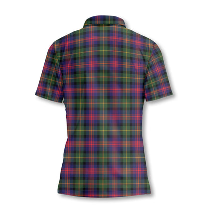 Clan Logan Tartan Women Polo Shirt Crest And Plaid Basic Style