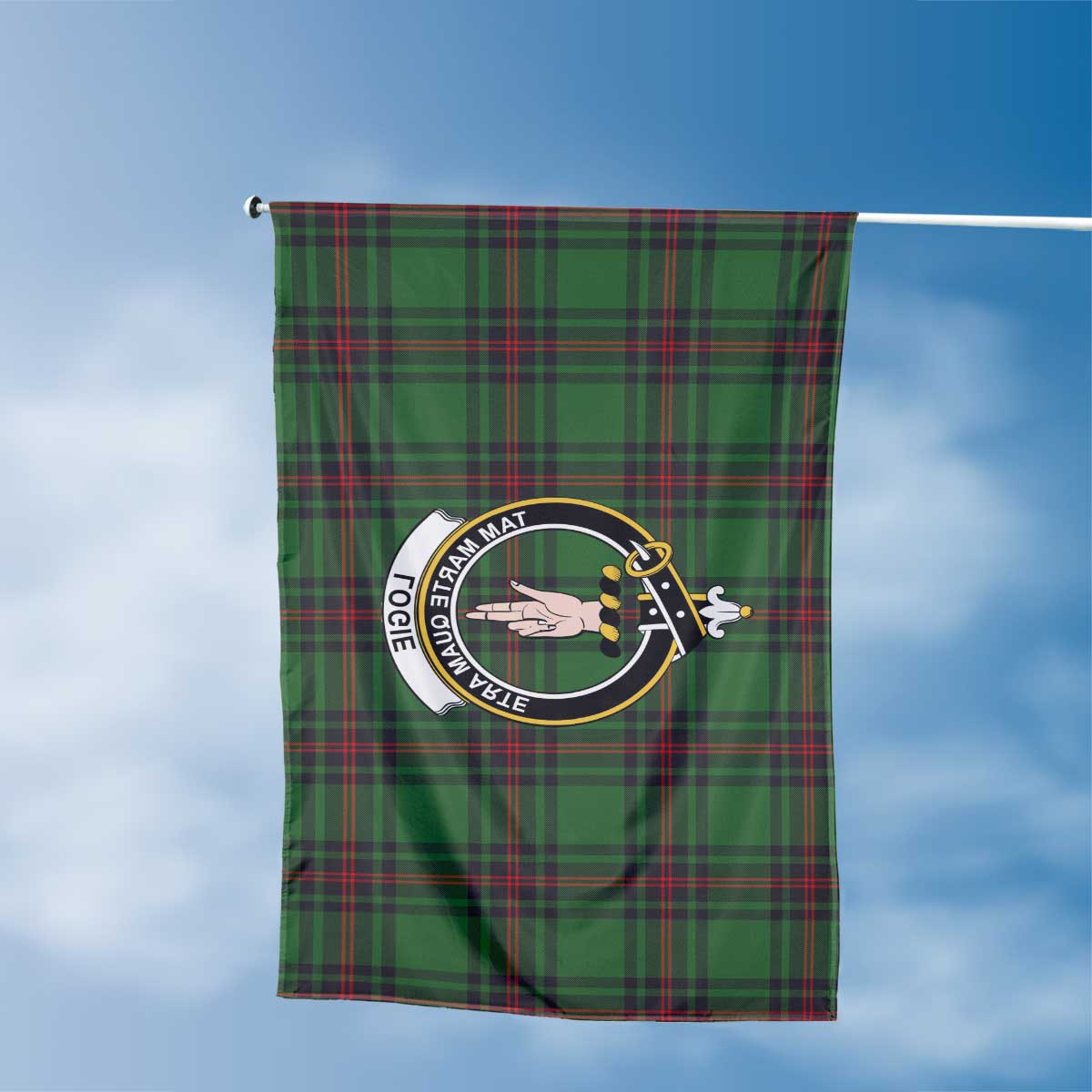 Clan Logie Tartan Flag Crest And Plaid Basic Style