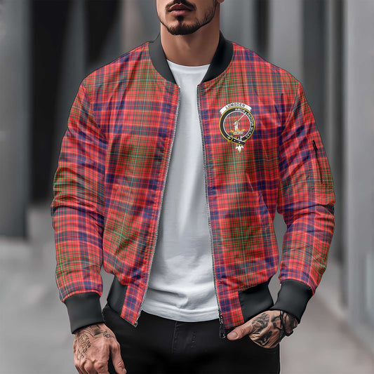 Clan Lumsden Tartan Men Bomber Jacket Crest And Plaid Basic Style