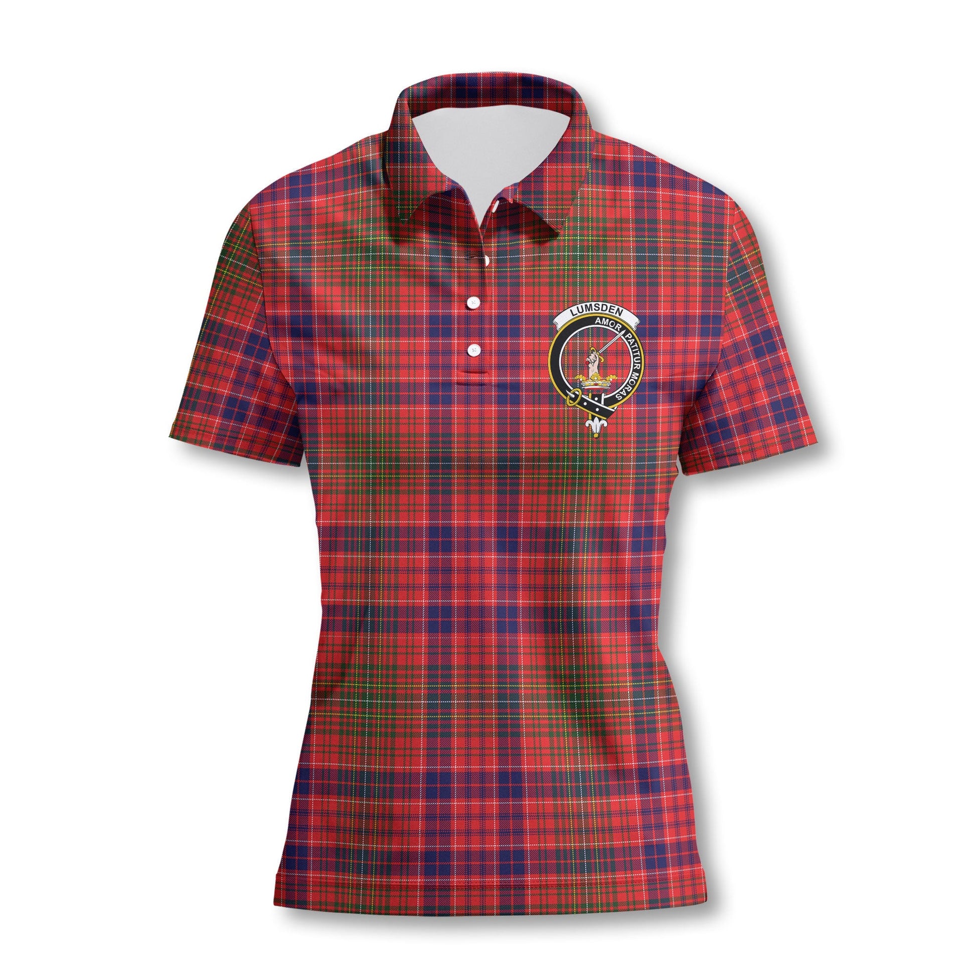 Clan Lumsden Tartan Women Polo Shirt Crest And Plaid Basic Style