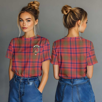 Clan Lumsden Tartan Women T Shirt Crest And Plaid Basic Style