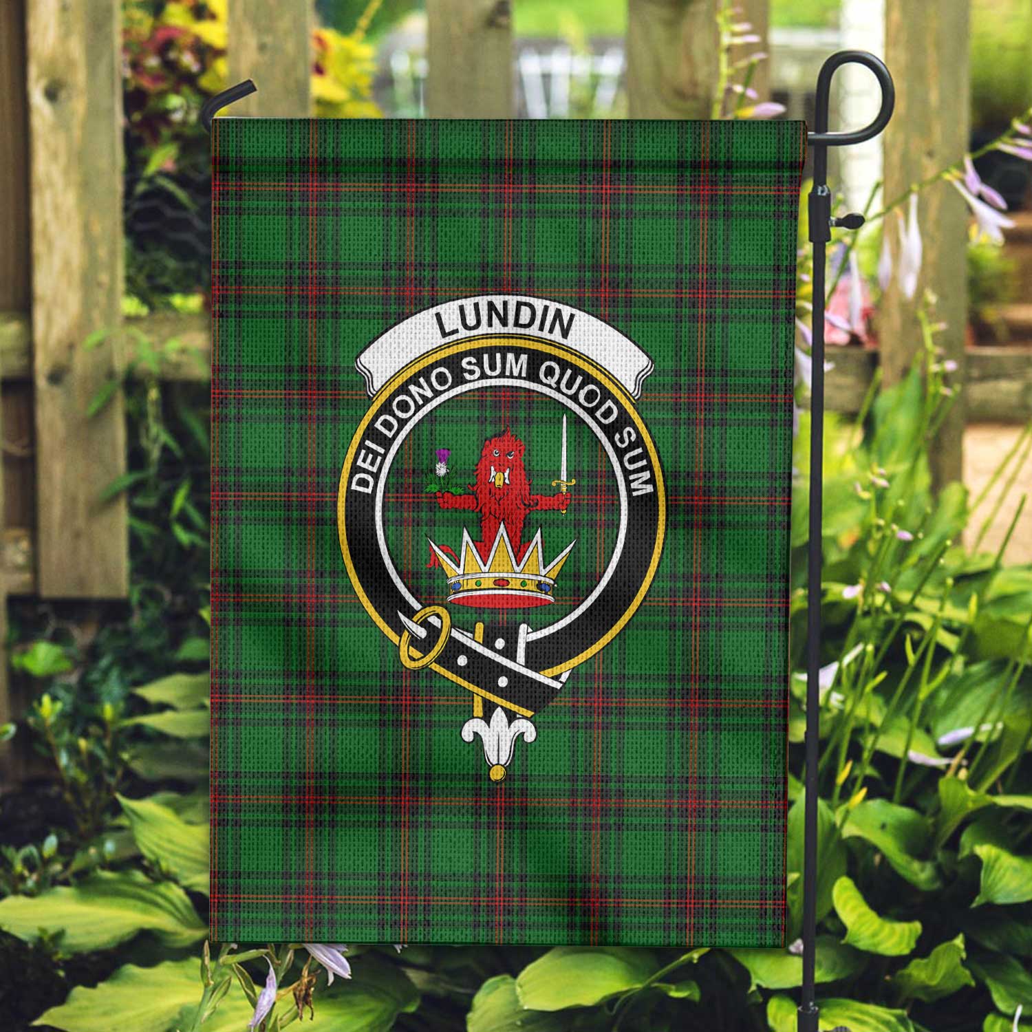 Clan Lundin Tartan Garden Flag Crest And Plaid Basic Style