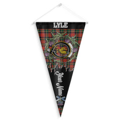 Clan Lyle Tartan Felt Pennant Crest And Plaid Basic Style