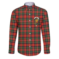 Clan Lyle Tartan Long Sleeve Button Shirt Crest And Plaid Basic Style