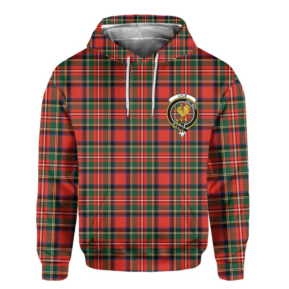 Clan Lyle Tartan Men Hoodie Crest And Plaid Basic Style