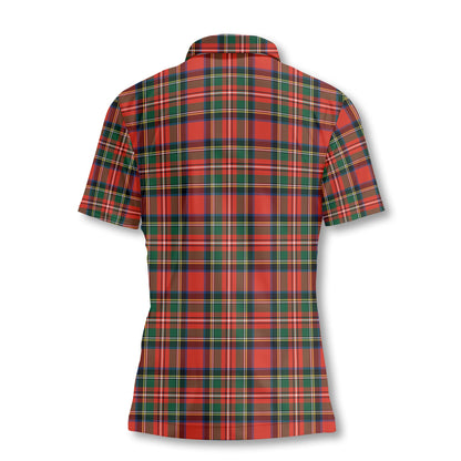 Clan Lyle Tartan Women Polo Shirt Crest And Plaid Basic Style