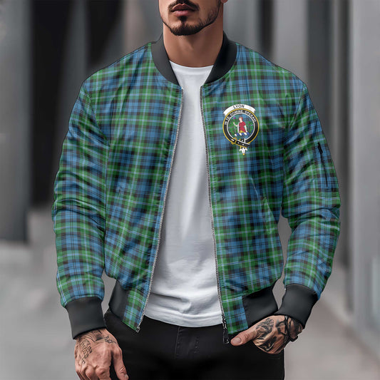 Clan Lyon Tartan Men Bomber Jacket Crest And Plaid Basic Style