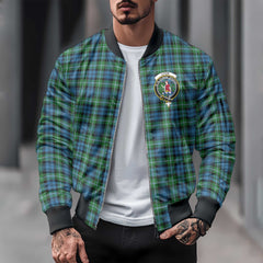 Clan Lyon Tartan Men Bomber Jacket Crest And Plaid Basic Style