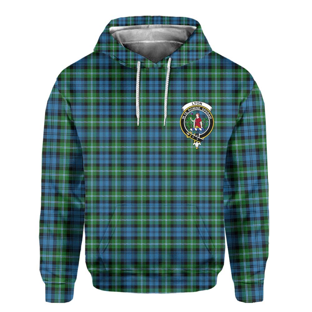 Clan Lyon Tartan Men Hoodie Crest And Plaid Basic Style