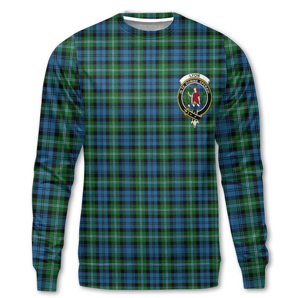 Clan Lyon Tartan Men Sweatshirt Crest And Plaid Basic Style