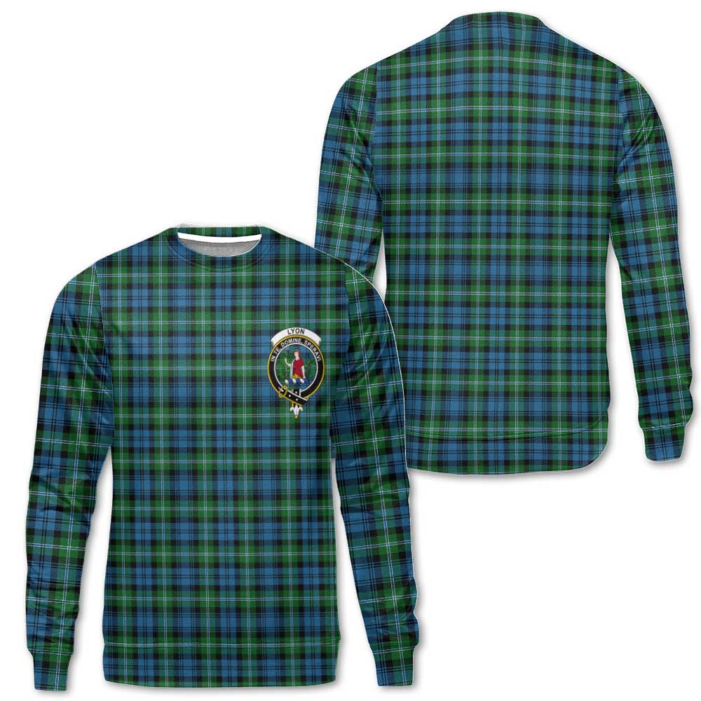 Clan Lyon Tartan Women Sweatshirt Crest And Plaid Basic Style