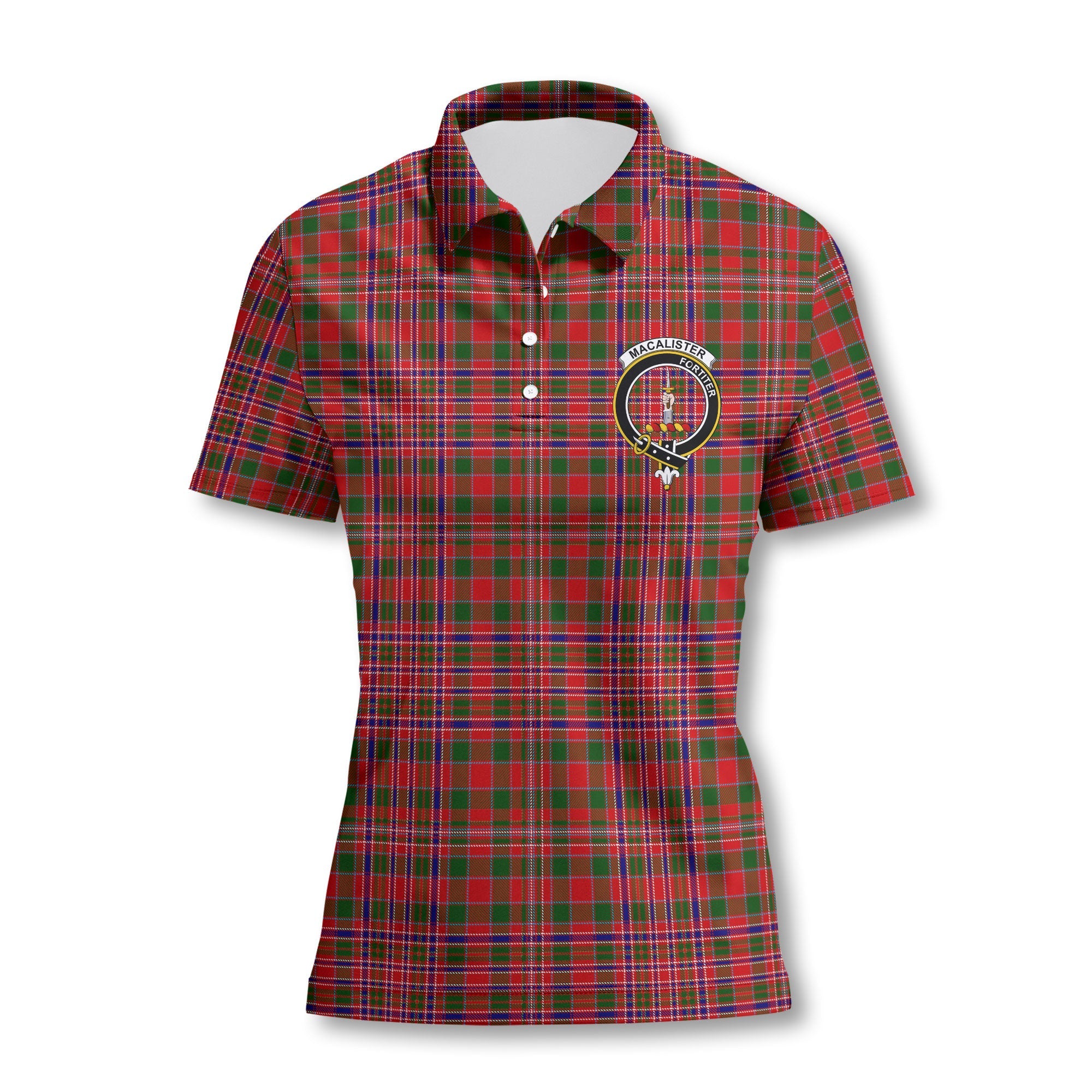 Clan Macalister Tartan Women Polo Shirt Crest And Plaid Basic Style