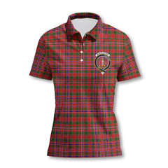 Clan Macalister Tartan Women Polo Shirt Crest And Plaid Basic Style