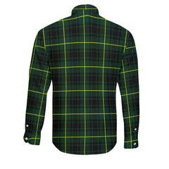 Clan Macarthur Tartan Long Sleeve Button Shirt Crest And Plaid Basic Style