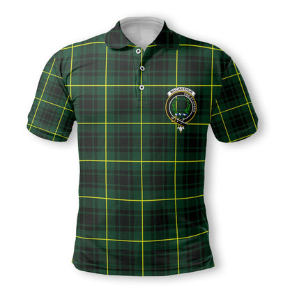 Clan Macarthur Tartan Men Polo Shirt Crest And Plaid Basic Style