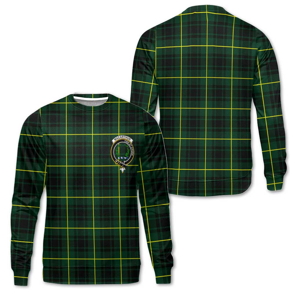 Clan Macarthur Tartan Men Sweatshirt Crest And Plaid Basic Style