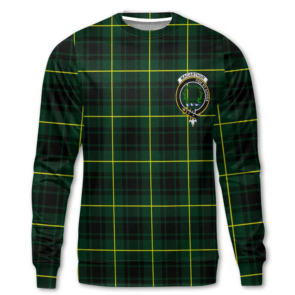 Clan Macarthur Tartan Men Sweatshirt Crest And Plaid Basic Style