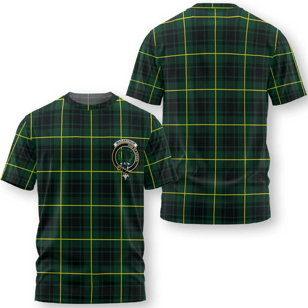 Clan Macarthur Tartan Men T Shirt Crest And Plaid Basic Style