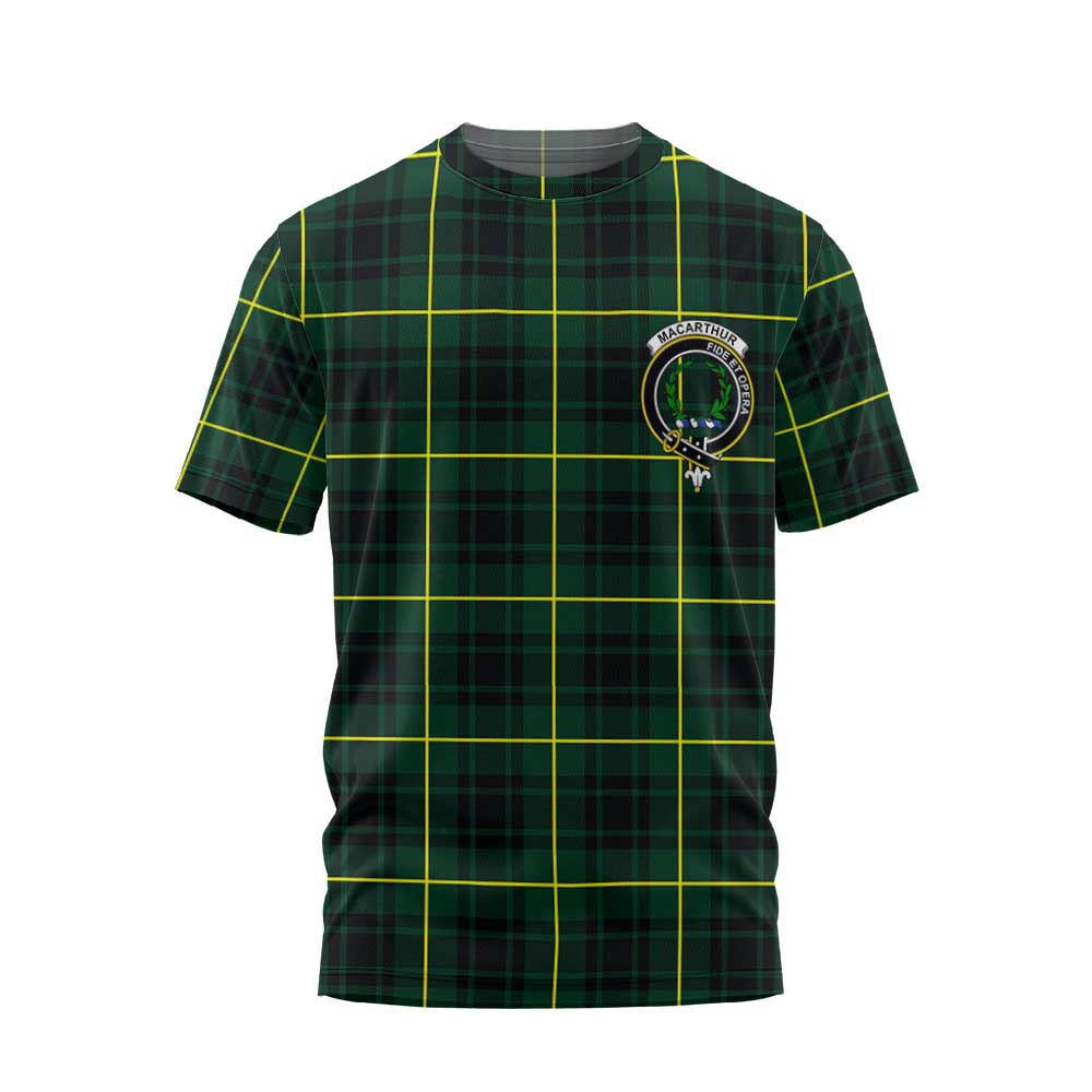 Clan Macarthur Tartan Men T Shirt Crest And Plaid Basic Style