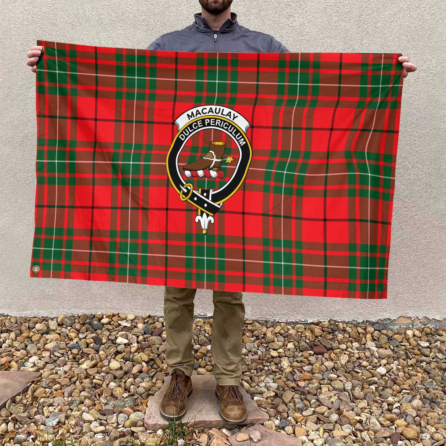 Clan Macaulay Tartan Flag 1 Crest And Plaid Basic Style Tartan House Flag Crest And Plaid Basic Style