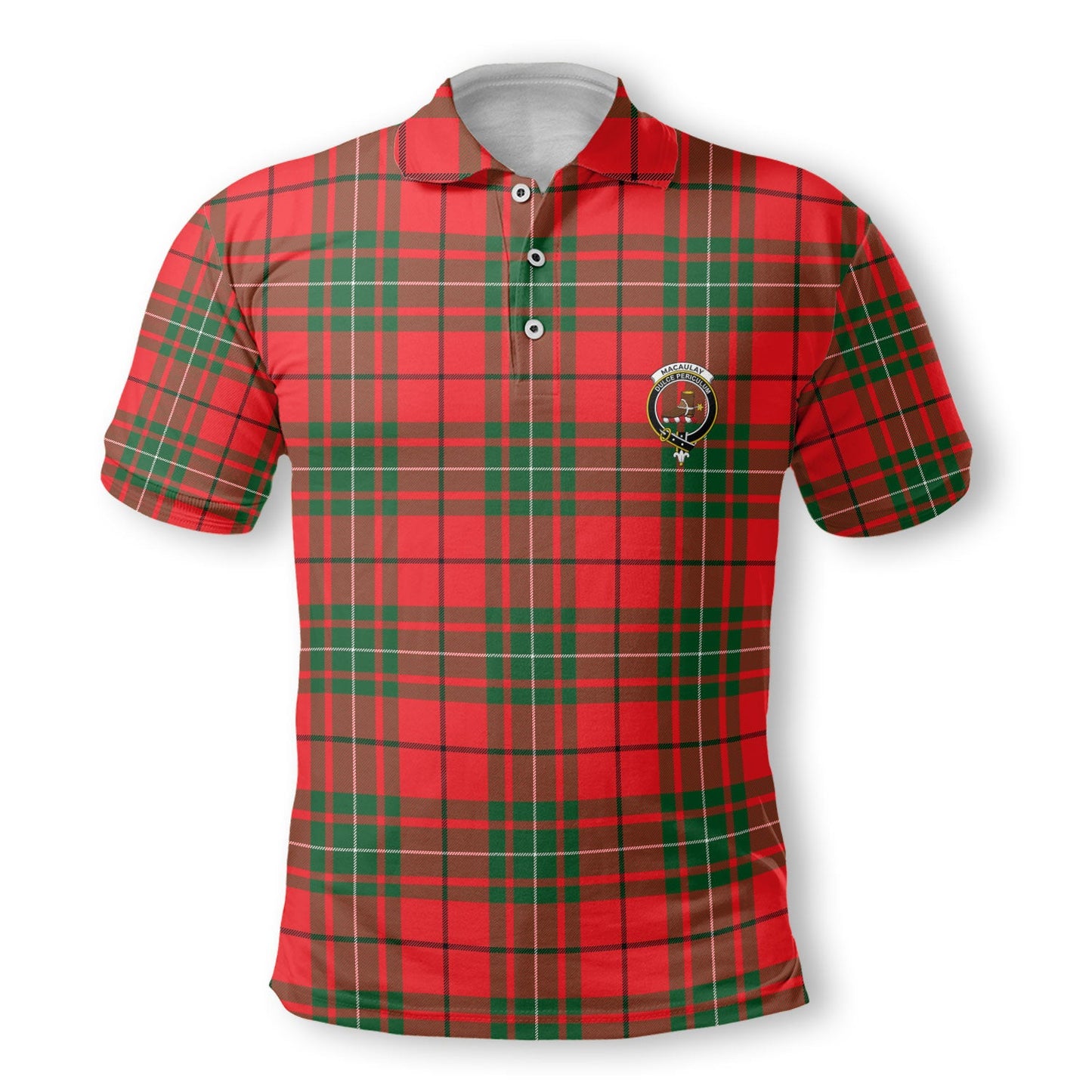 Clan Macaulay Tartan Golf Men Polo Shirt Crest And Plaid Basic Style