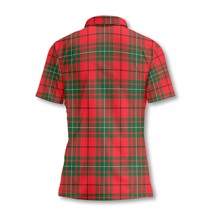 Clan Macaulay Tartan Women Polo Shirt Crest And Plaid Basic Style