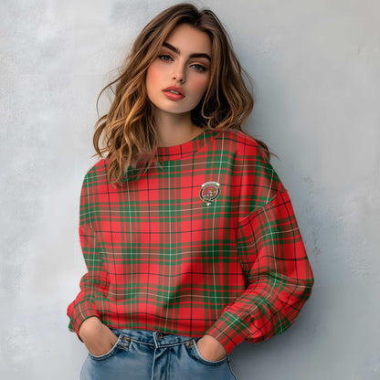 Clan Macaulay Tartan Women Sweatshirt Crest And Plaid Basic Style