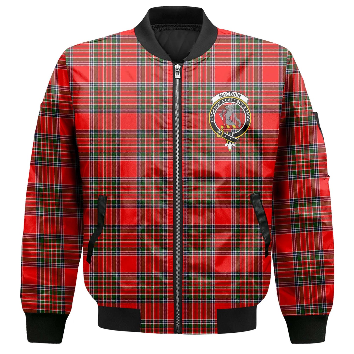 Clan Macbain Tartan Men Bomber Jacket Crest And Plaid Basic Style