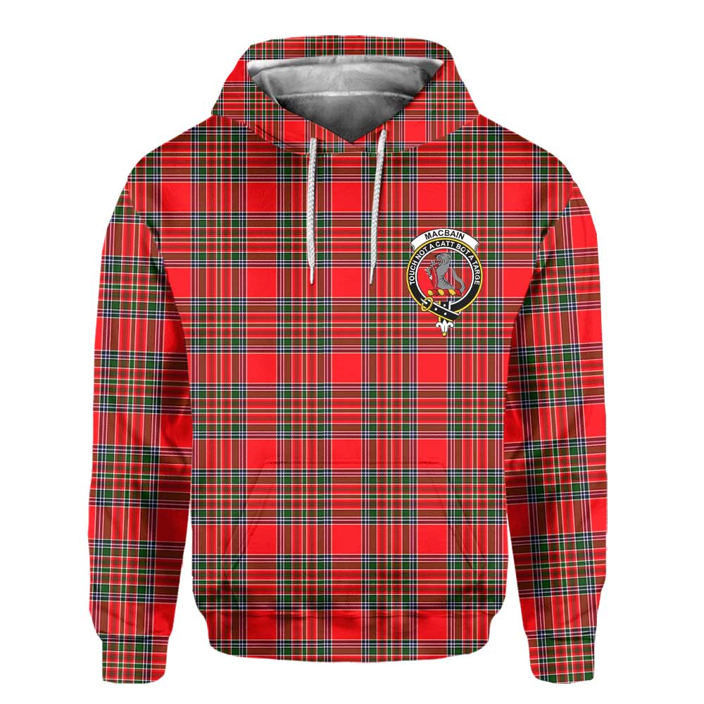 Clan Macbain Tartan Men Hoodie Crest And Plaid Basic Style