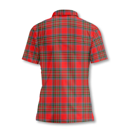 Clan Macbain Tartan Women Polo Shirt Crest And Plaid Basic Style