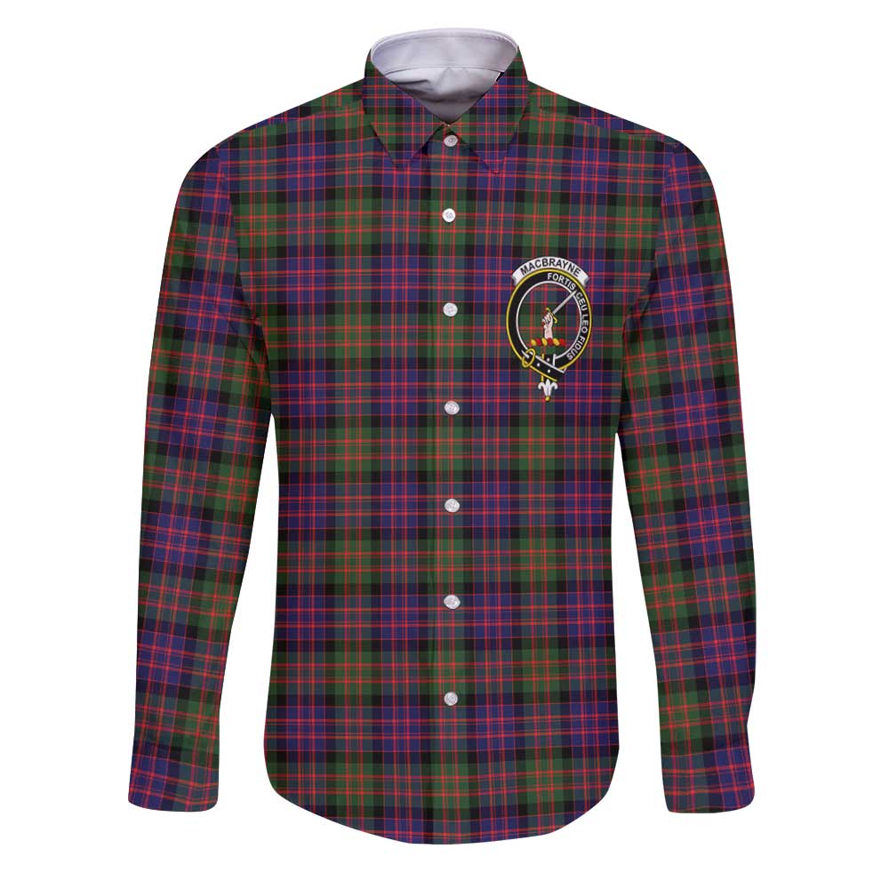 Clan Macbrayne Tartan Long Sleeve Button Shirt Crest And Plaid Basic Style