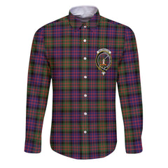 Clan Macbrayne Tartan Long Sleeve Button Shirt Crest And Plaid Basic Style