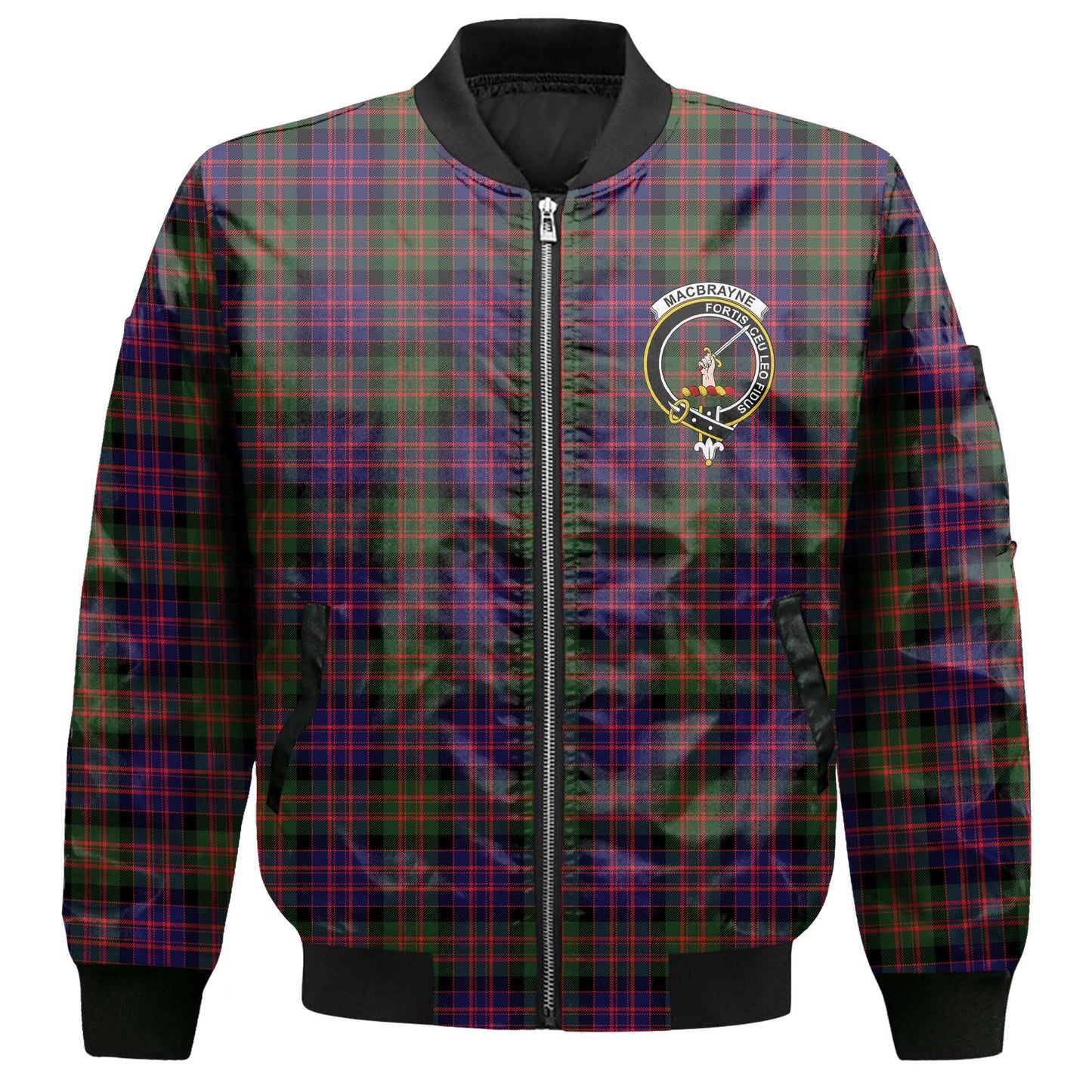 Clan Macbrayne Tartan Men Bomber Jacket Crest And Plaid Basic Style