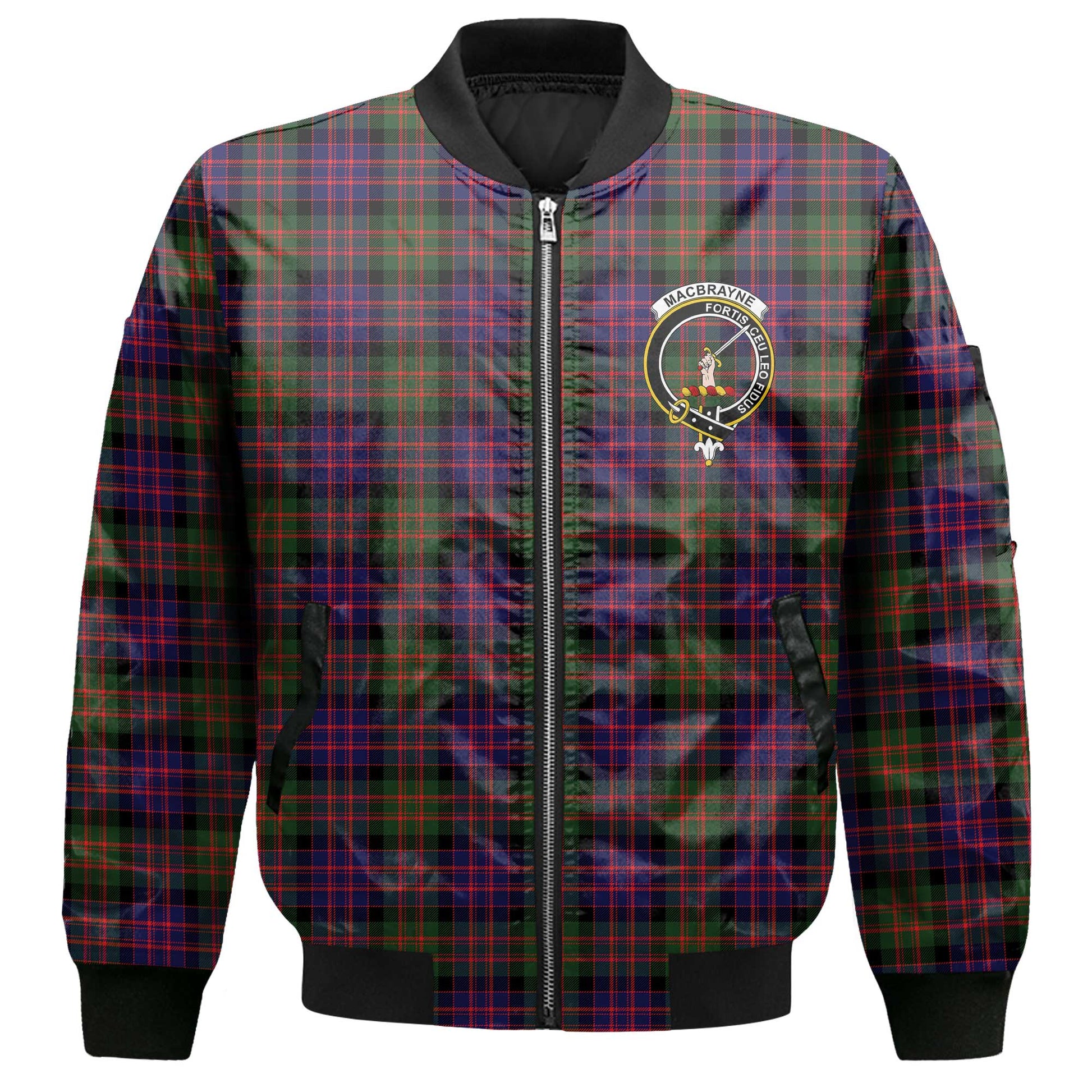 Clan Macbrayne Tartan Women Bomber Jacket Crest And Plaid Basic Style