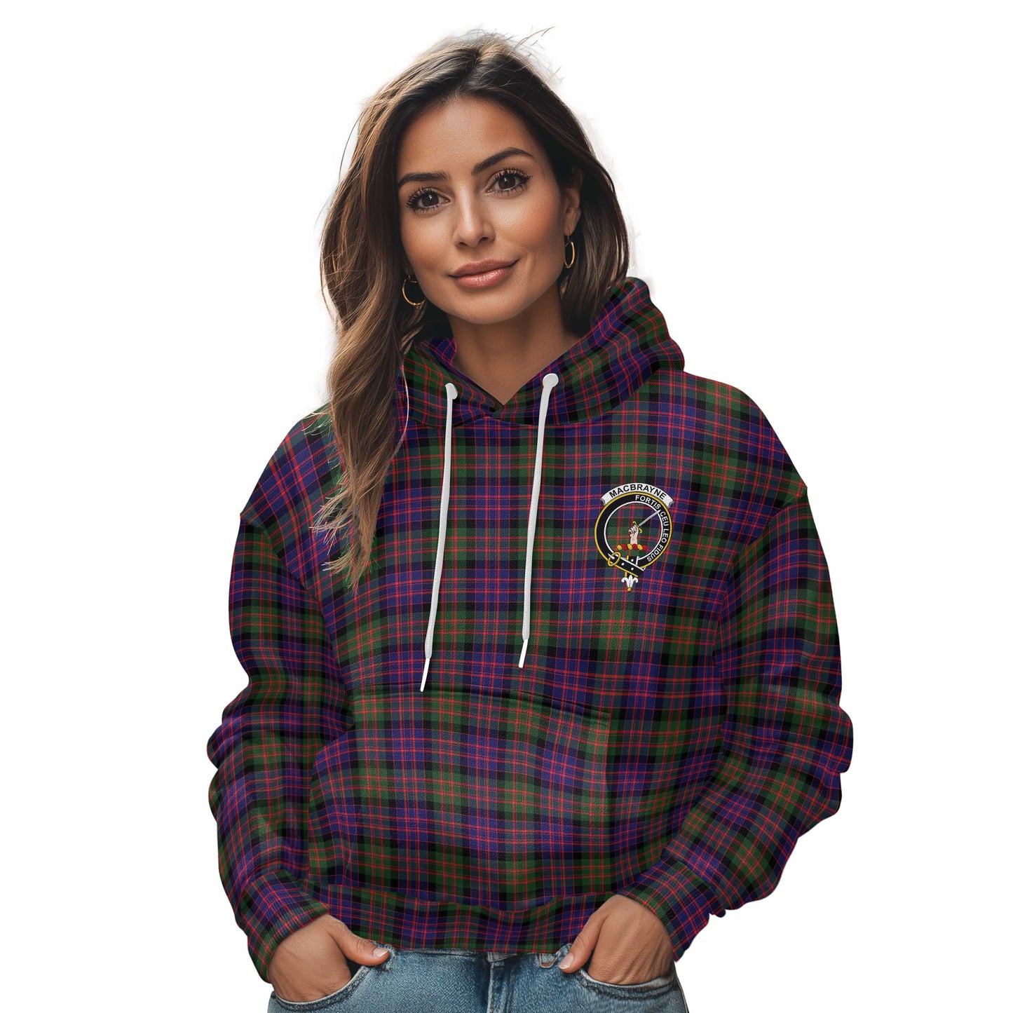 Clan Macbrayne Tartan Women Hoodie Crest And Plaid Basic Style