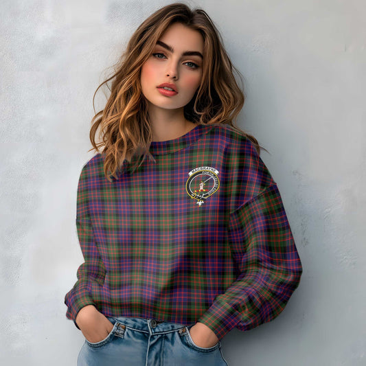 Clan Macbrayne Tartan Women Sweatshirt Crest And Plaid Basic Style