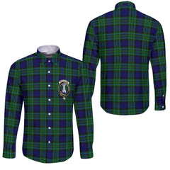 Clan Maccallum Tartan Long Sleeve Button Shirt Crest And Plaid Basic Style