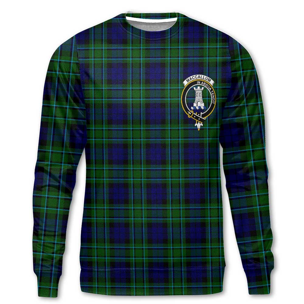 Clan Maccallum Tartan Men Sweatshirt Crest And Plaid Basic Style