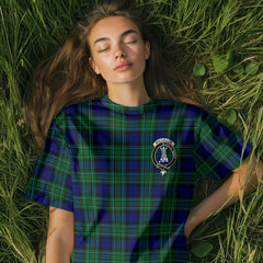 Clan Maccallum Tartan Women T Shirt Crest And Plaid Basic Style