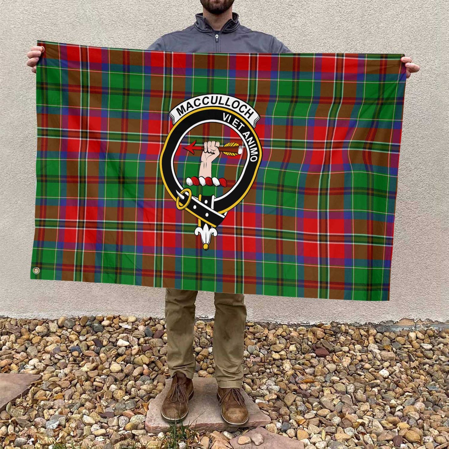 Clan Macculloch Mcculloch Tartan Flag 1 Crest And Plaid Basic Style Tartan House Flag Crest And Plaid Basic Style