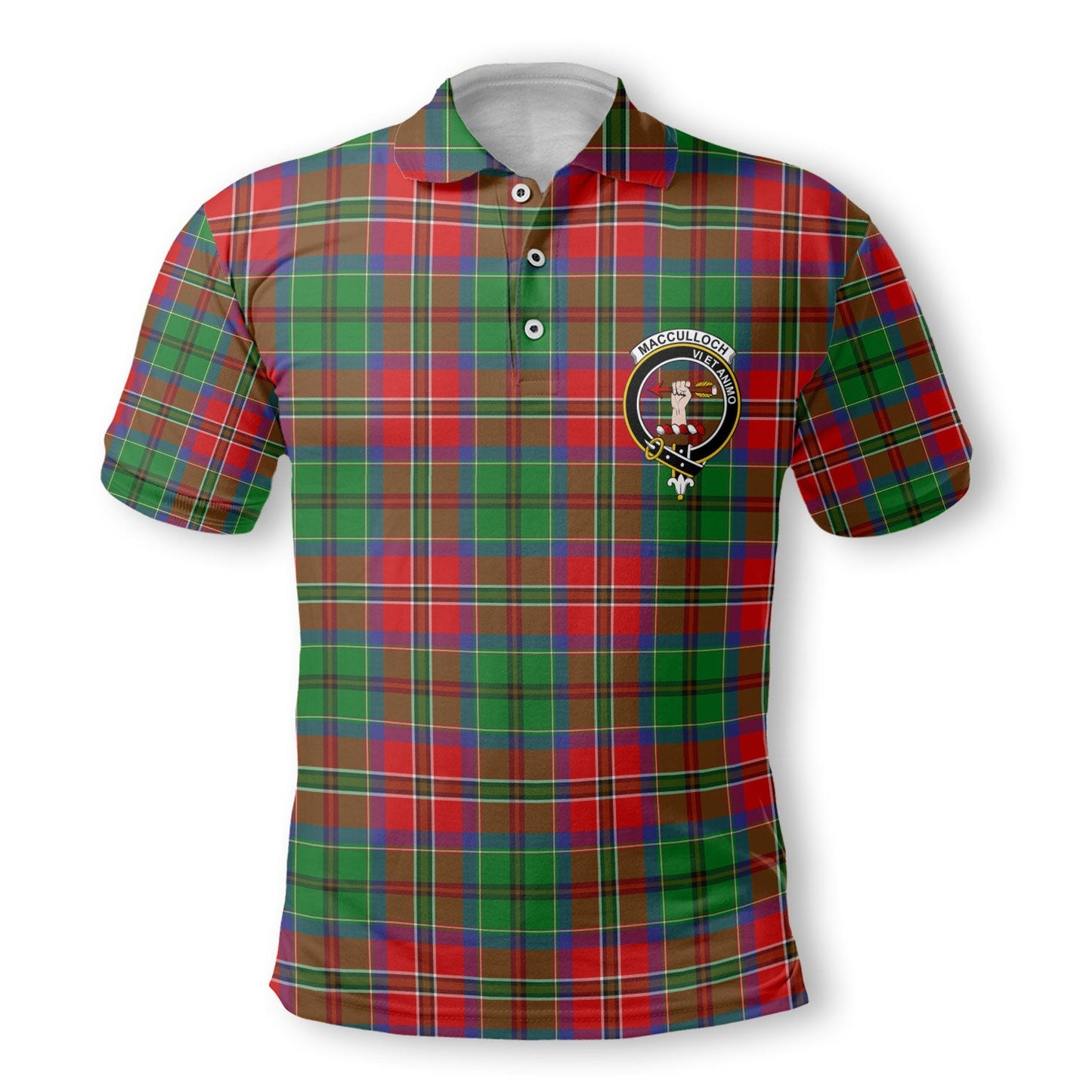 Clan Macculloch Tartan Golf Men Polo Shirt Crest And Plaid Basic Style