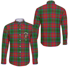 Clan Macculloch Tartan Long Sleeve Button Shirt Crest And Plaid Basic Style