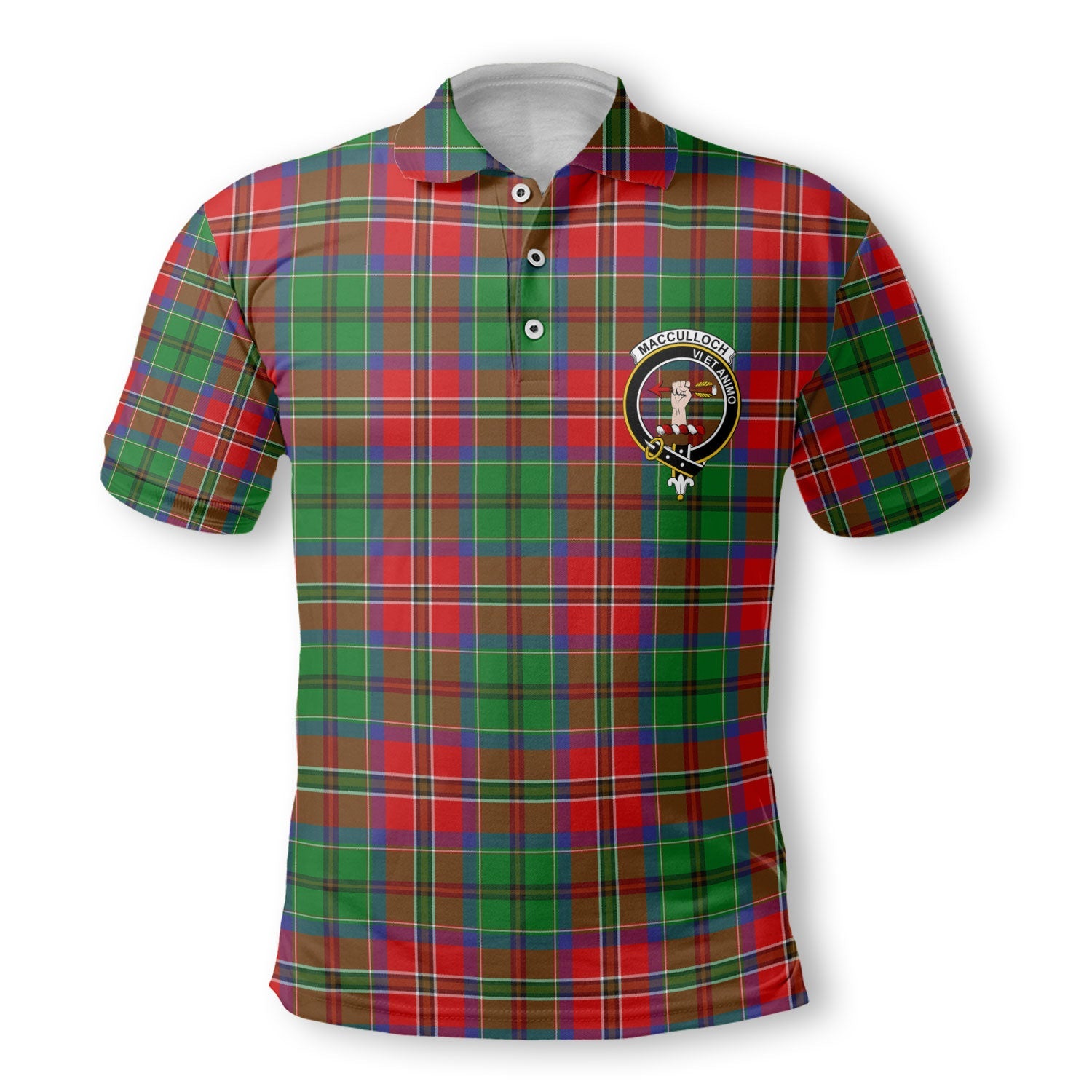 Clan Macculloch Tartan Men Polo Shirt Crest And Plaid Basic Style