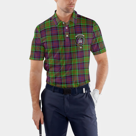 Clan Macdonald Donald Tartan Golf Men Polo Shirt Crest And Plaid Basic Style